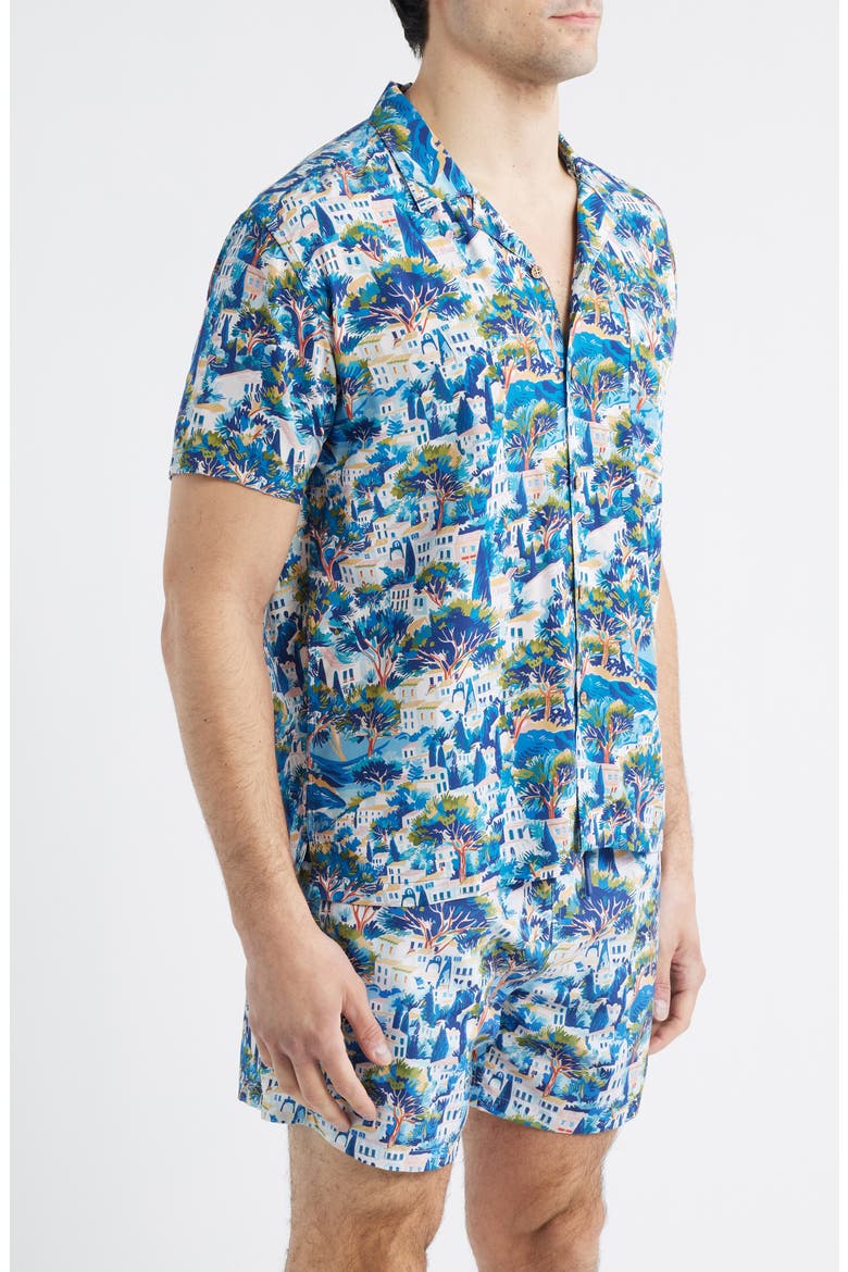 Print Camp Shirt, Alternate, color, BLUE