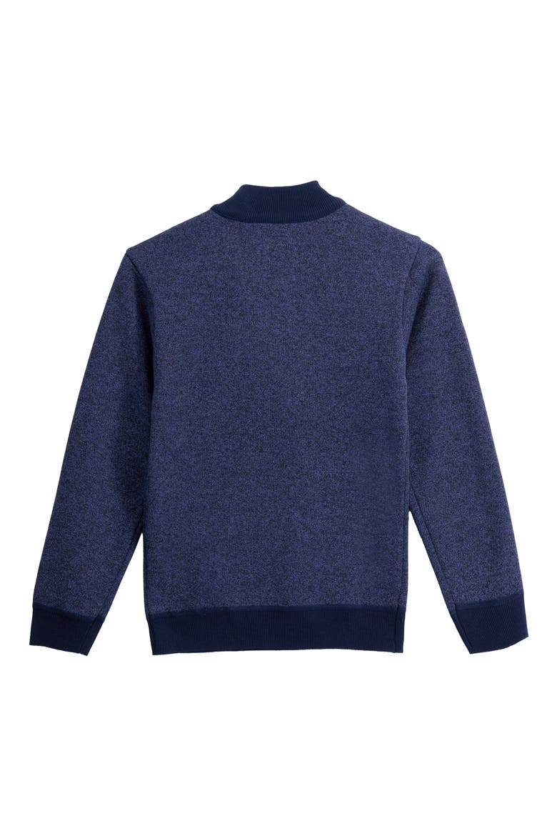Kids' Fleece Quarter Zip Sweater, Alternate, color, INK BLUE/MIDNIGHT