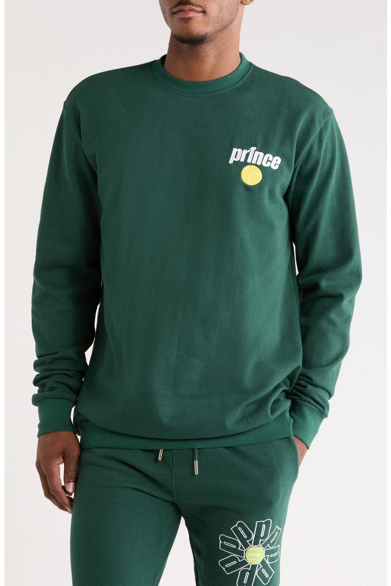 Logo Crewneck Fleece Sweatshirt, Main, color, GREEN