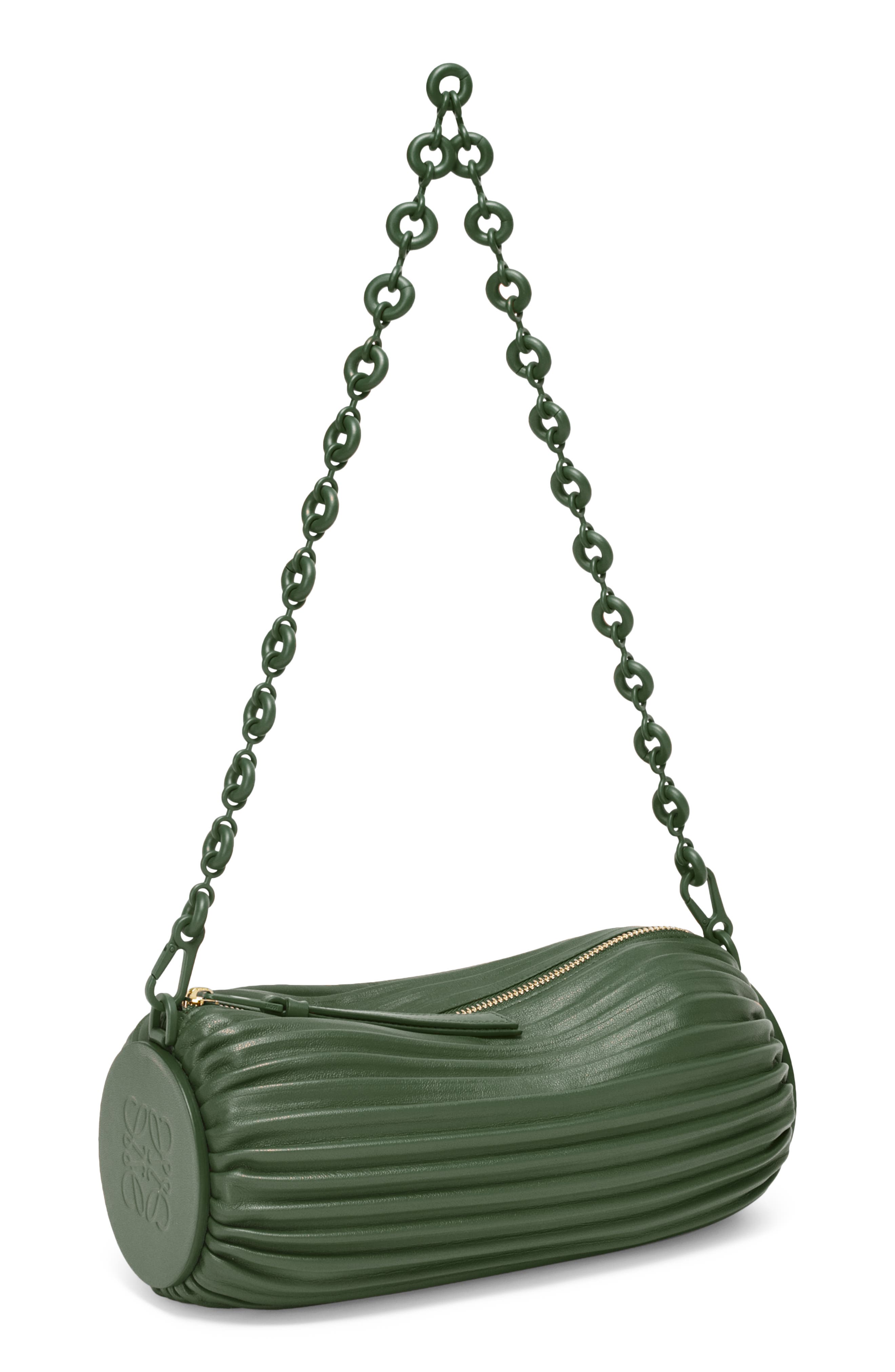 Loewe Pleated Leather Bracelet Pouch, Main, color, 