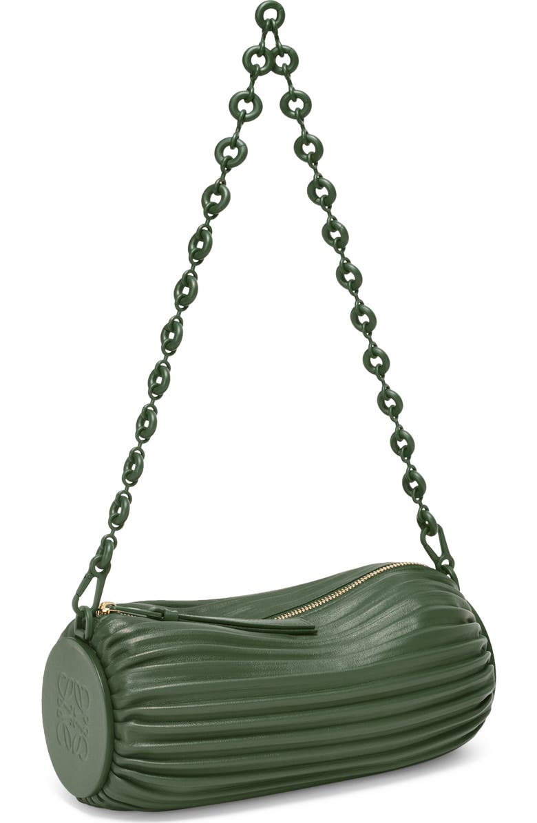 Loewe Pleated Leather Bracelet Pouch, Main, color,