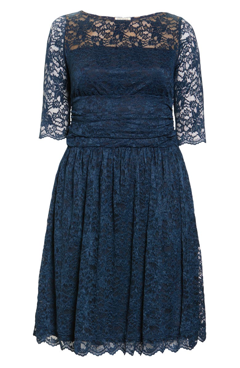 Kiyonna Luna Lace A-Line Dress, Alternate, color, Navy