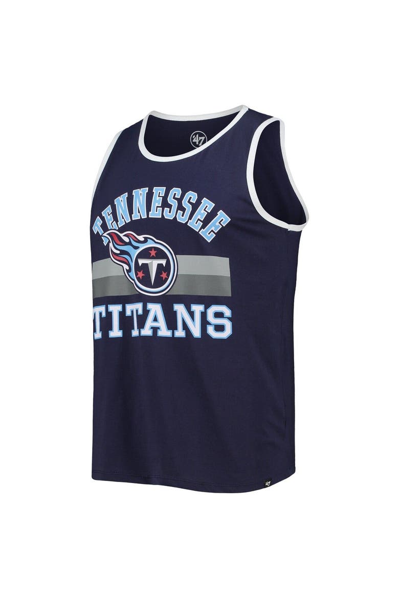 Men's '47 Navy Tennessee Titans Edge Super Rival Tank Top, Alternate, color, Navy
