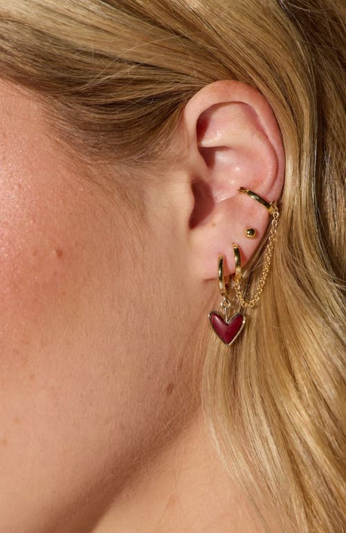 NICKEL & SUEDE NICKEL & SUEDE SWEETHEART HUGGIE EARRINGS