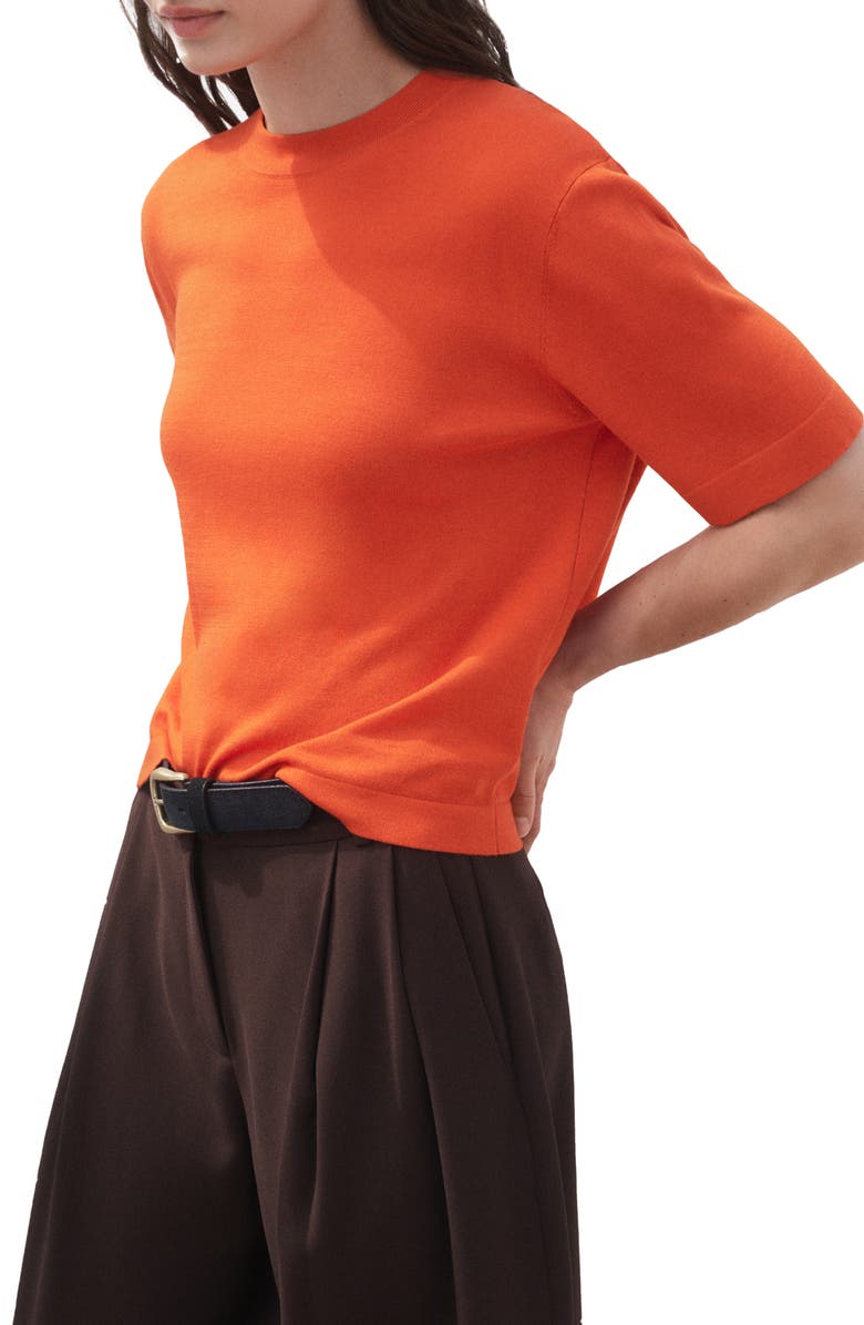 MANGO Elbow Sleeve Sweater, Main, color, Dark Orange