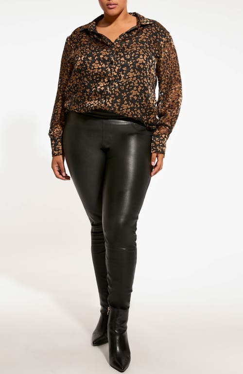 As By Df Sasha Semi-sheer Button-front Blouse In Black