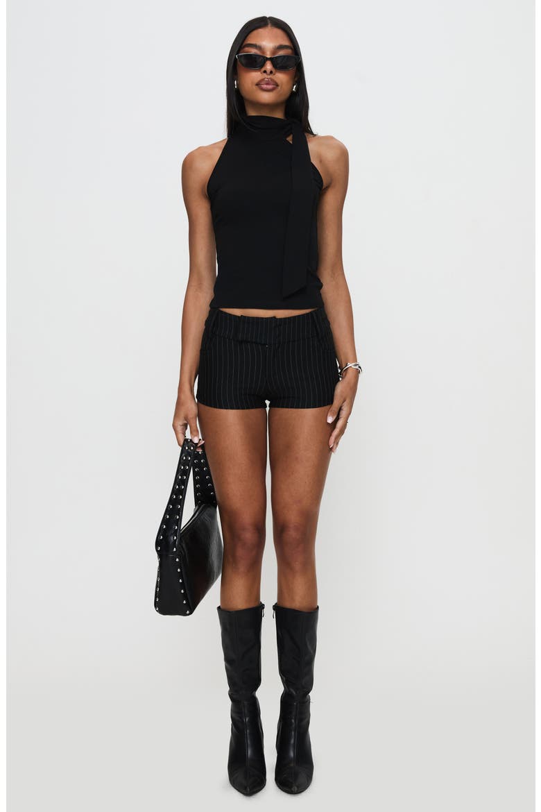 Mathias Tie Neck Jersey Top, Alternate, color, BLACK