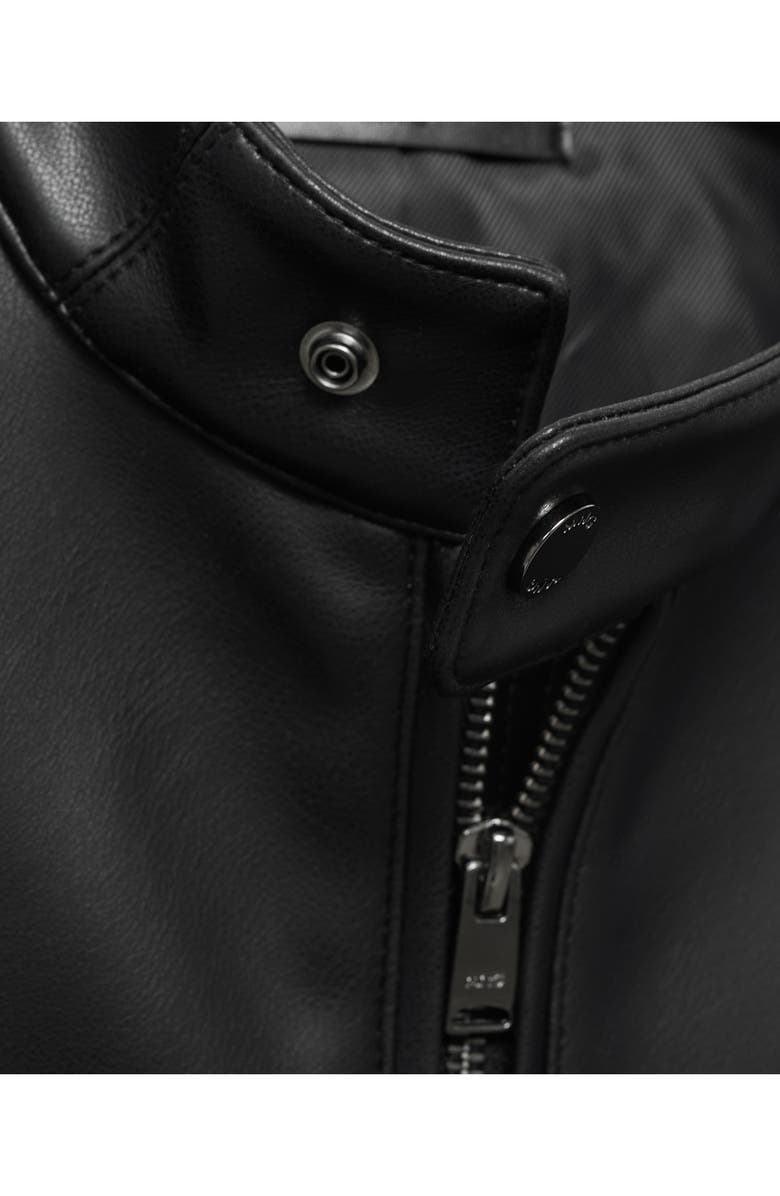 MANGO Faux Leather Jacket, Alternate, color, Black