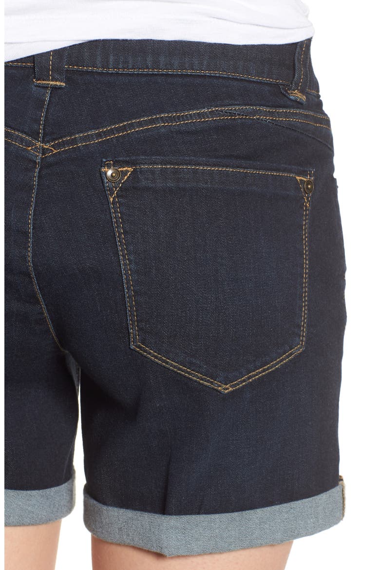'Ab'Solution Cuffed Denim Shorts (Nordstrom Exclusive), Alternate, color, INDIGO