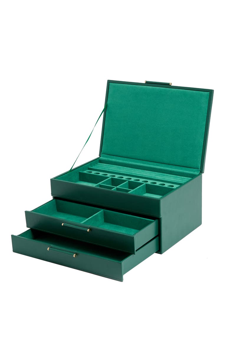 WOLF Sophia Jewelry Box with Drawers, Alternate, color, Forest Green