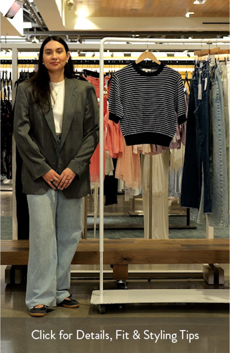 Textural Stitch Cotton Crewneck Sweater, sales video thumbnail