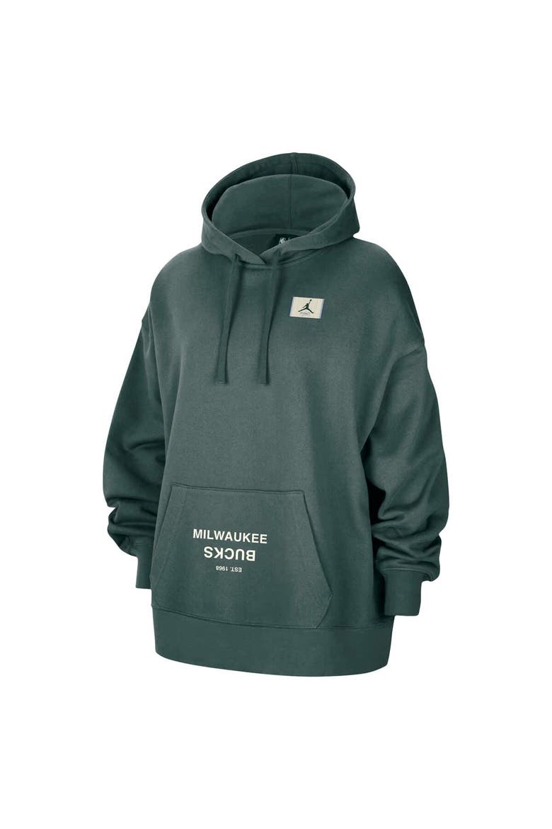 Women's Jordan Brand  Green Milwaukee Bucks Courtside Statement Edition Oversize Pullover Hoodie, Alternate, color, Green