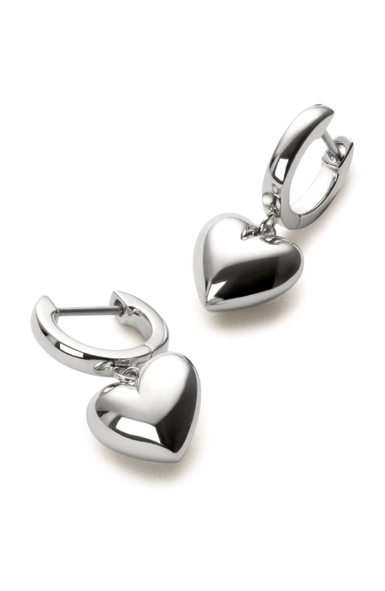 Ana Luisa Puffed Heart Hoops - Jessica, Alternate, color, Silver