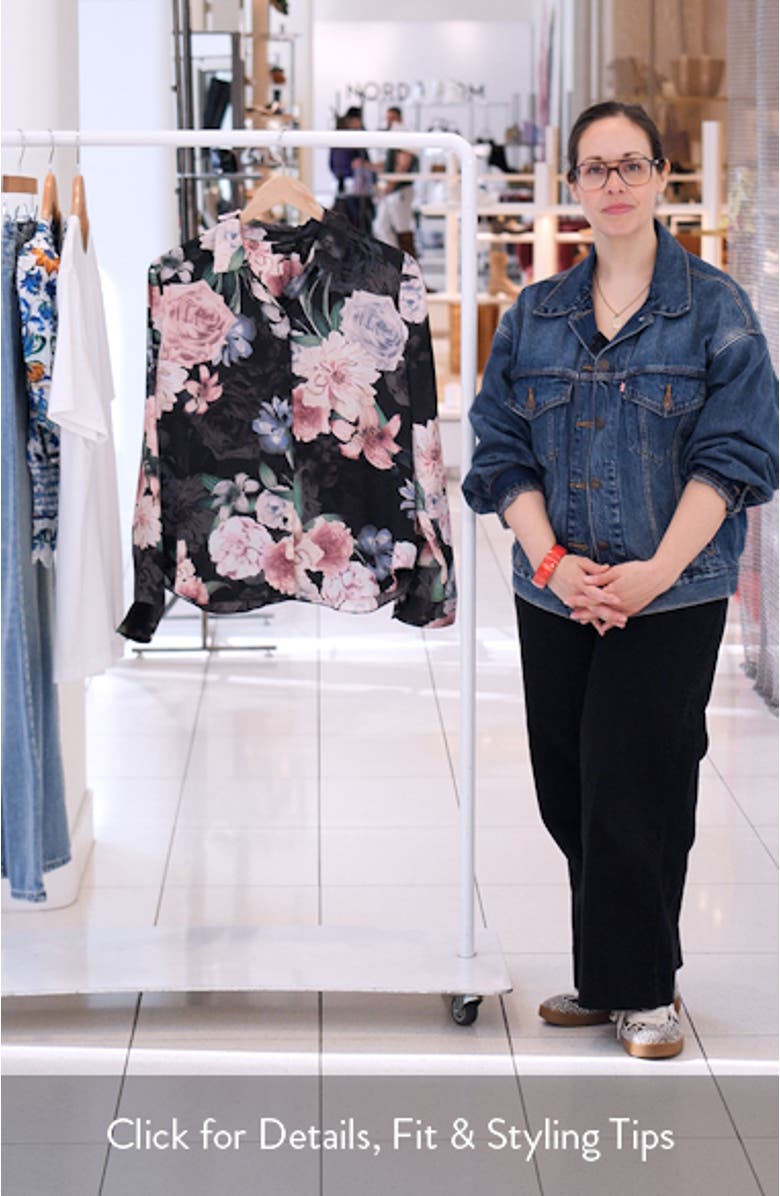 Casery Floral Georgette Button-Up Shirt, sales video thumbnail