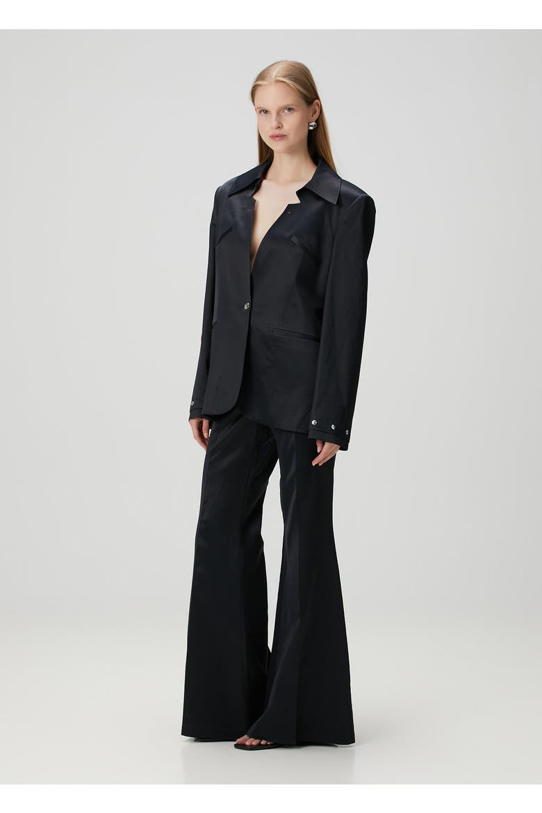 Shiny Woven Pant, Alternate, color, BLACK