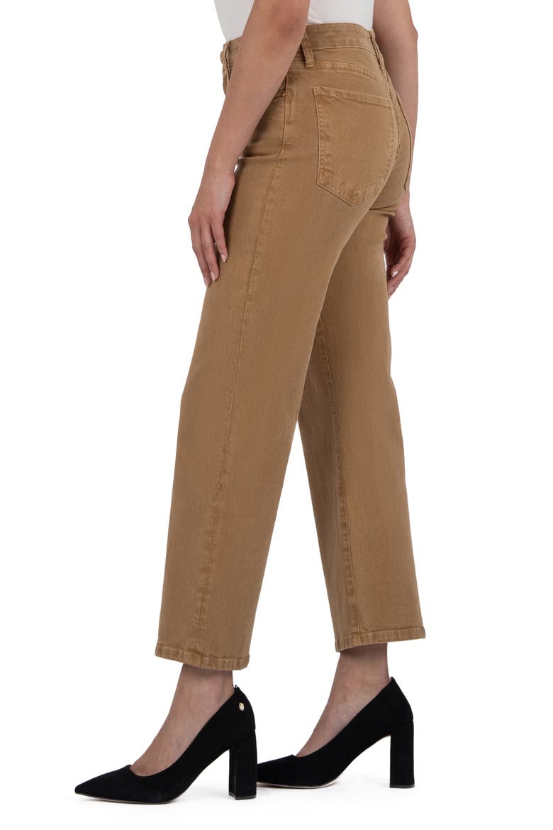 High Waist Ankle Wide Leg Jeans, Alternate, color, CARAMEL