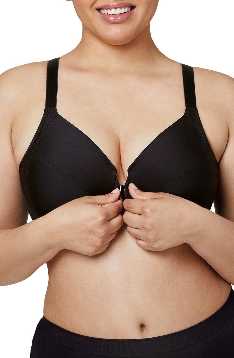 Glamorise WonderWire<sup>®</sup> Front Close Smoothing Underwire Bra, Alternate, color, Black