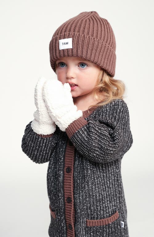 7 A.m. Enfant Fuzzy Knit Mittens In Sand