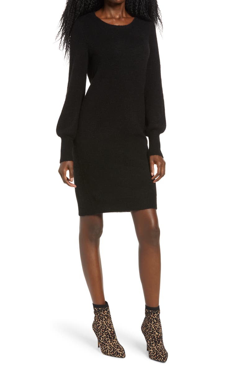 VERO MODA Simone Long Blouson Sleeve Sweater Dress, Main, color, 