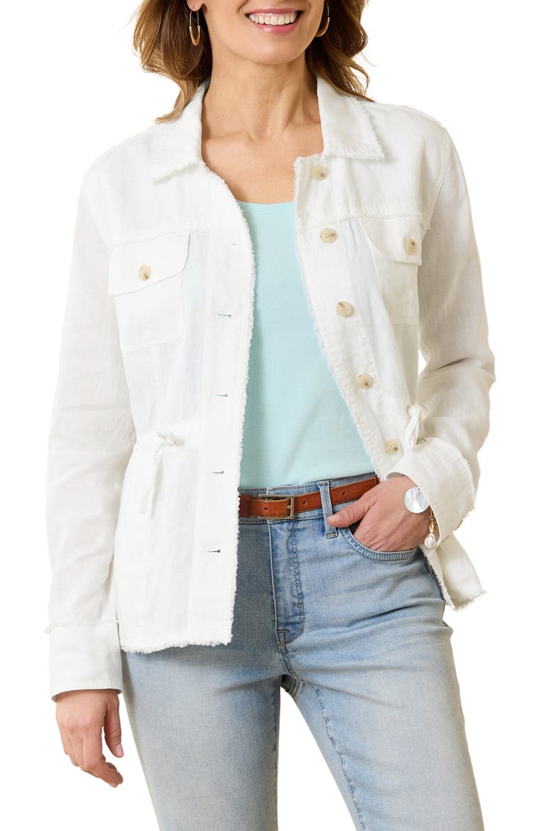 Two Palms Linen Utility Jacket, Main, color, WHITE