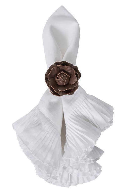 Juliska Camellia Set Of 4 Napkin Rings In Brown
