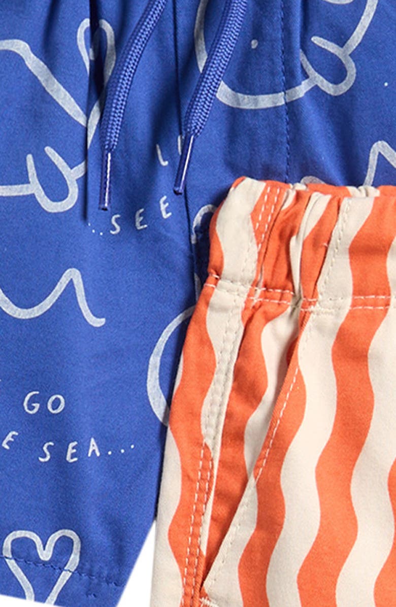 NEXT Kids' 3-Pack Drawstring Cotton Shorts, Alternate, color, Blue