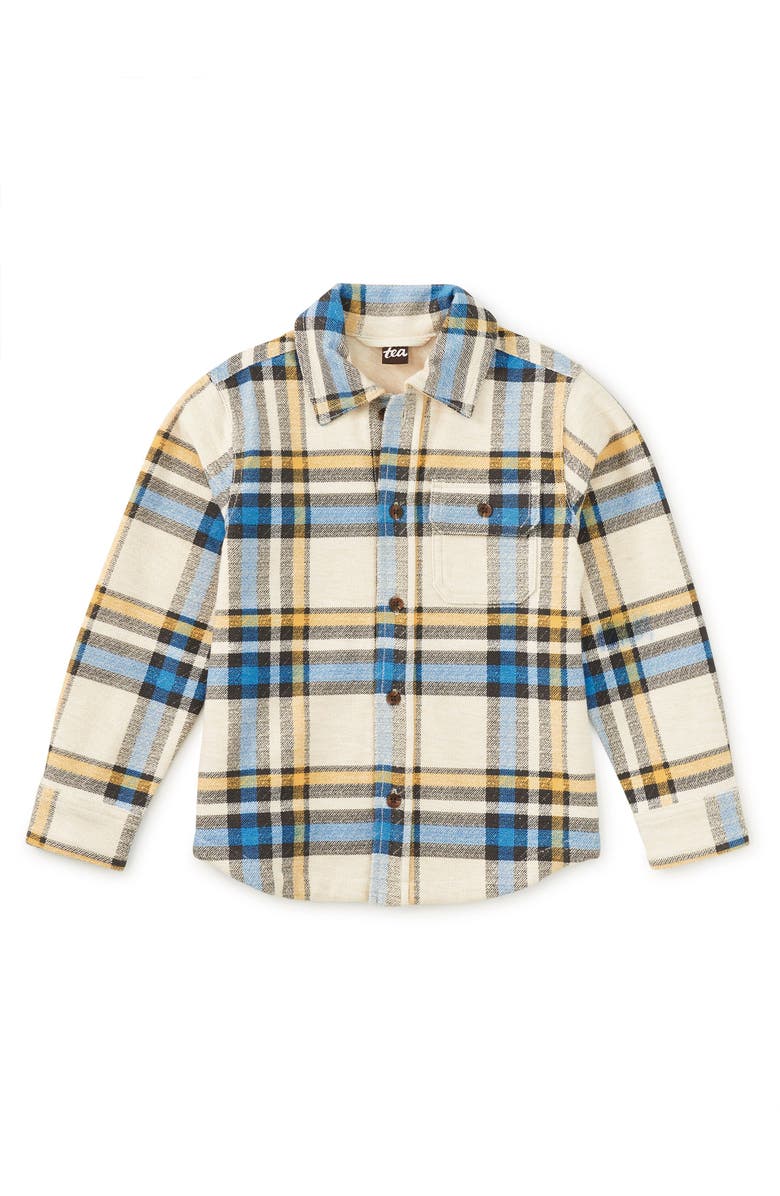 Tea Collection French Terry Plaid Shacket, Main, color, Gangwon-Do Plaid