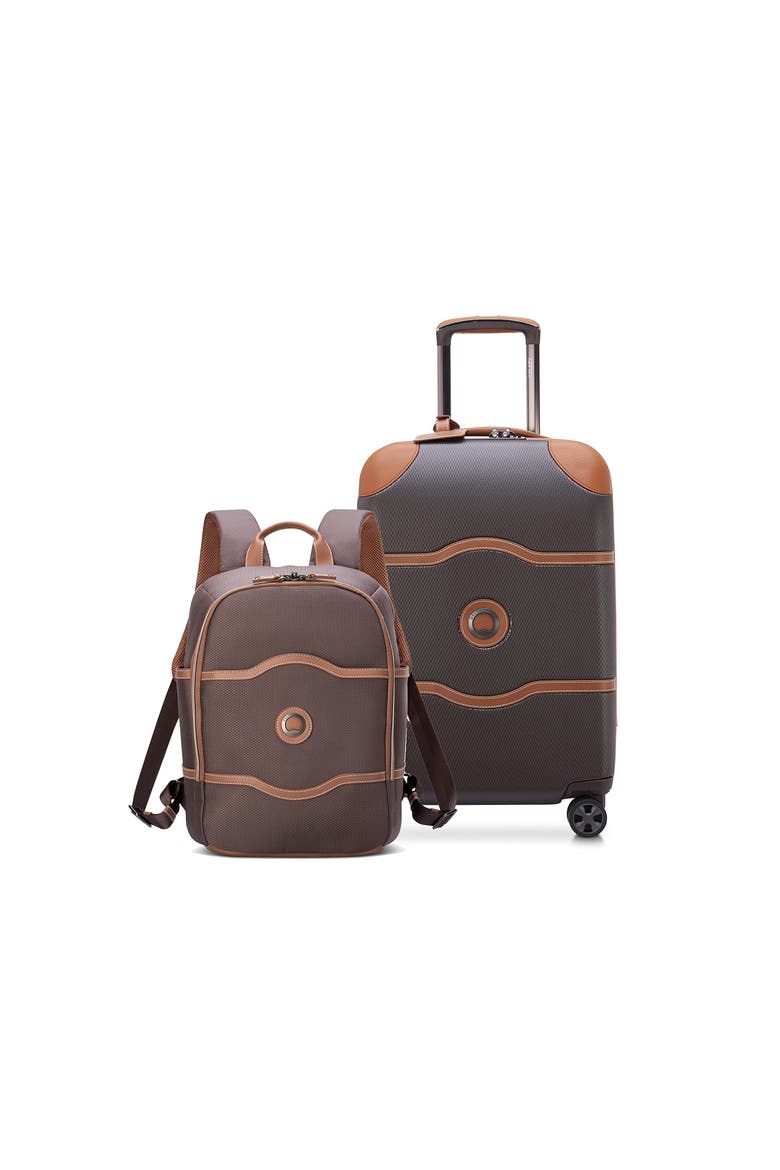 Chatelet Air 2.0 2 Piece Set Backpack & 21" Carry On Spinner Luggage, Main, color, Chocolate Brown