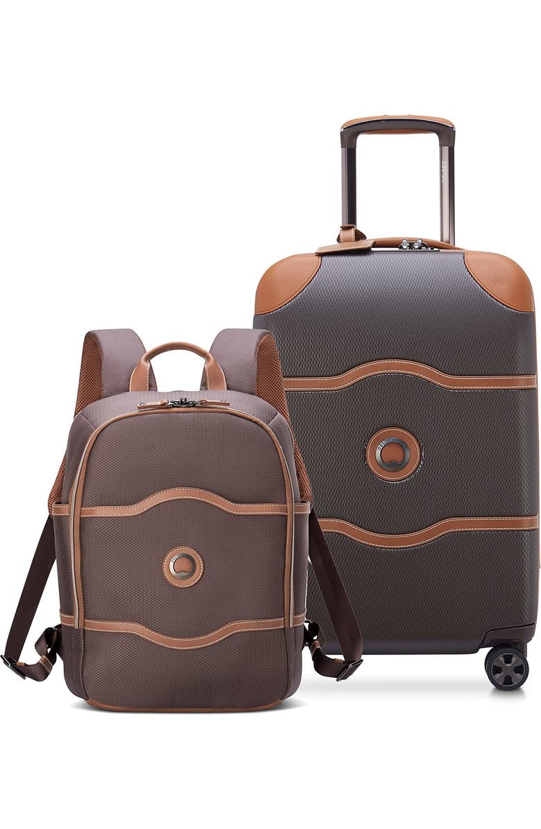 Delsey Paris Chatelet Air 2.0 2-Piece Luggage Set Carry-On & Backpack, Main, color, Chocolate Brown