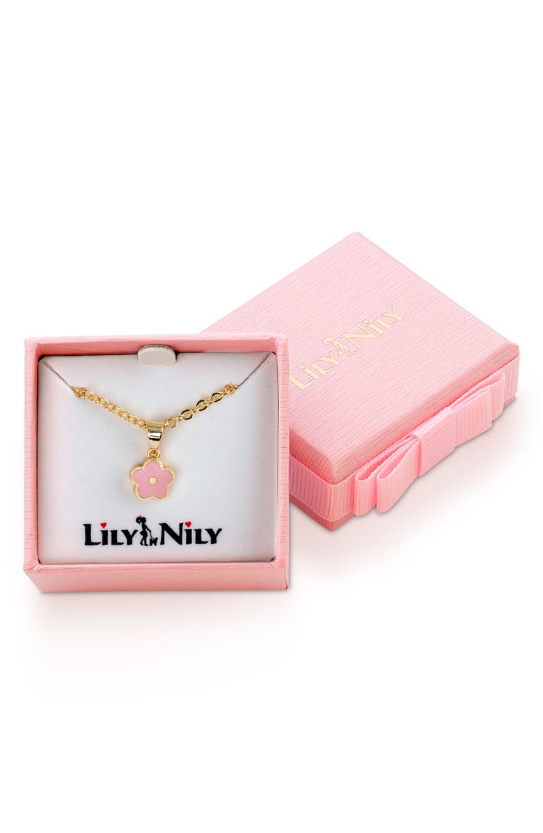 Lily Nily Flower Pendant Necklace, Alternate, color, Gold