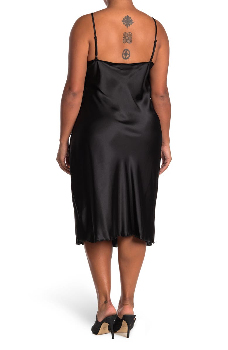 bebe Satin Slip Dress, Alternate, color,
