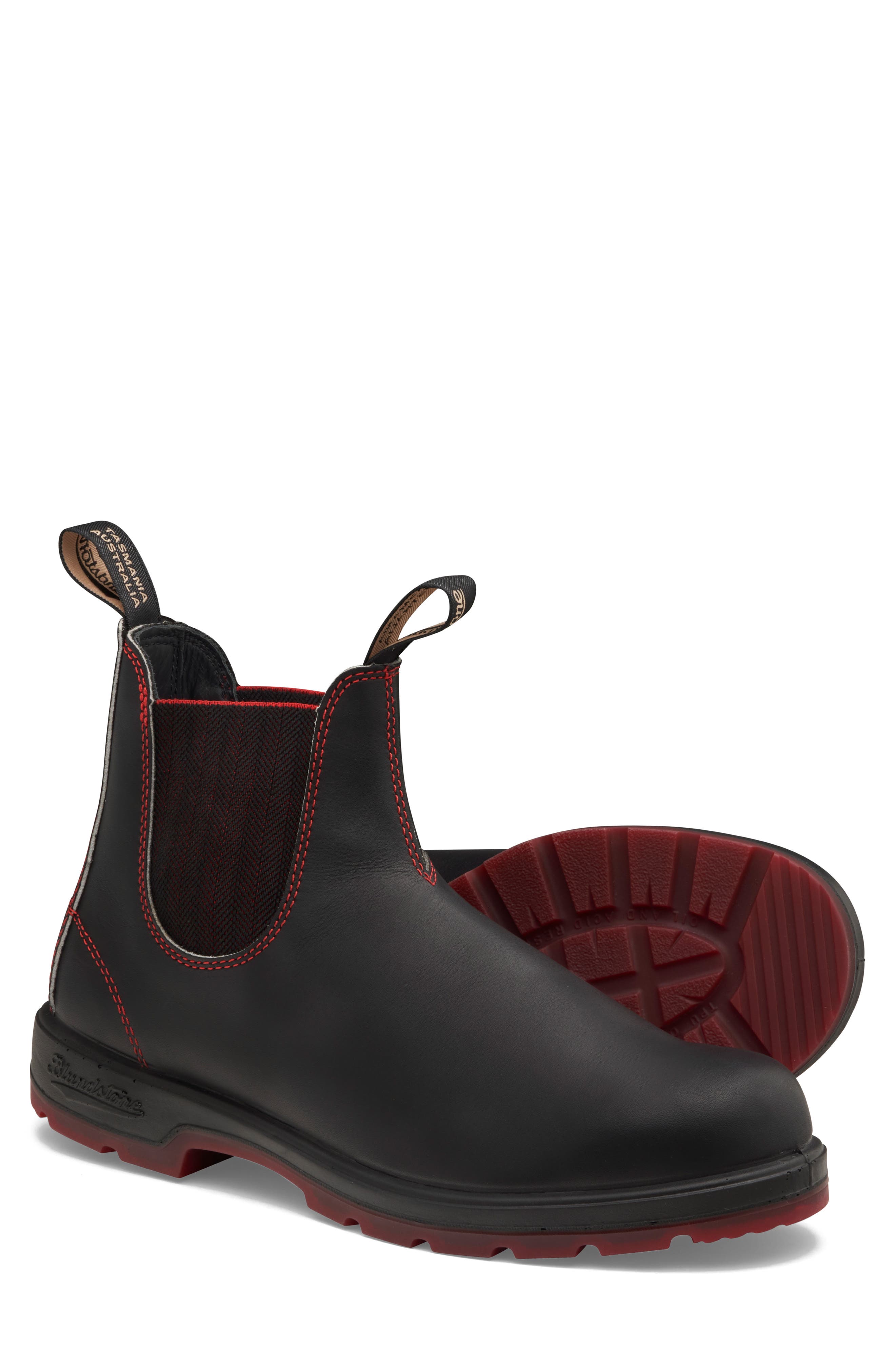 Blundstone Footwear Classic Chelsea Boot, Alternate, color, Black/ Red