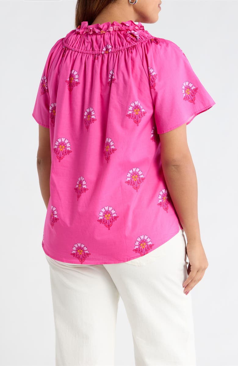 SUGARLIPS Scarlett Floral Darthy Smocked Neck Top, Alternate, color, Fuchsia-Pinks