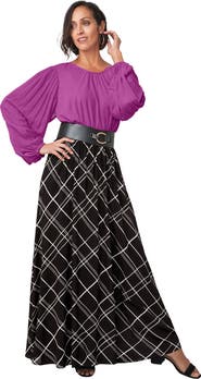 Jessica London Stretch Pleated Sleeve Top