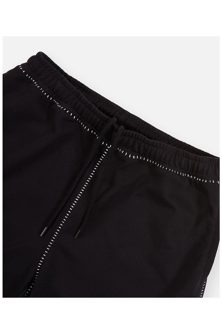 Whipstitch Cotton Terry Shorts, Alternate, color, BLACK