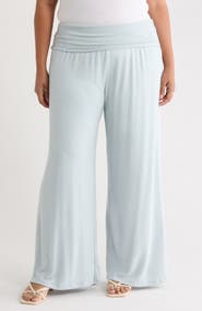 Renee C Foldover Knit Wide Leg Pants