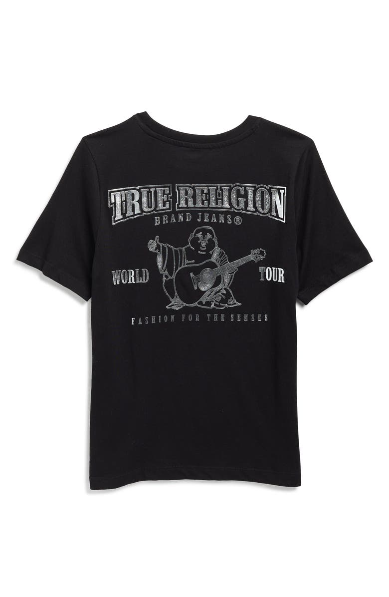 True Religion Kids' Horseshoe Cotton Graphic T-Shirt, Alternate, color, Black