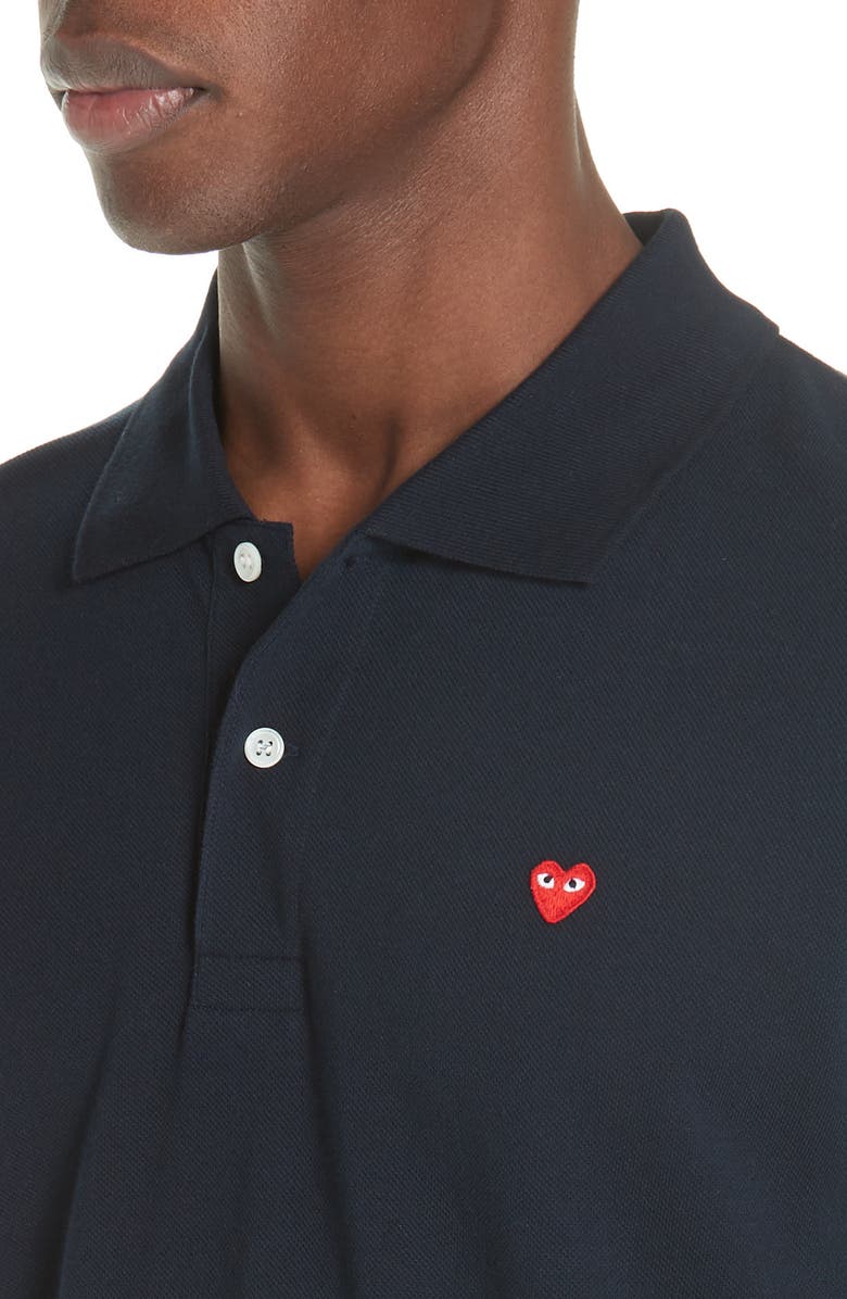 Comme des Garçons PLAY Cotton Piqué Polo, Alternate, color,