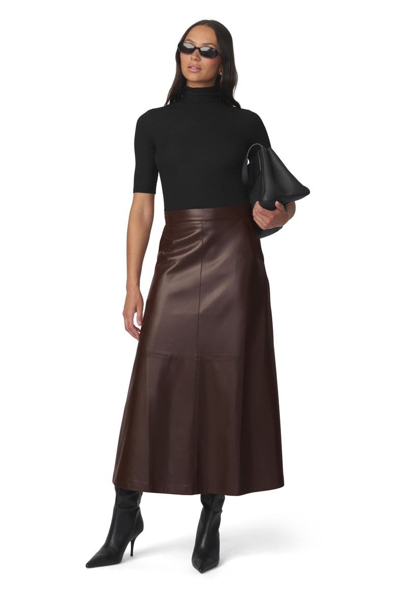 The Tavi Faux Leather Maxi Skirt, Alternate, color, DARK CHOCOLATE