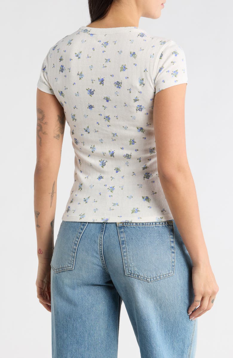 Abound Pointelle Baby T-Shirt, Alternate, color, White- Blue Pom Floral