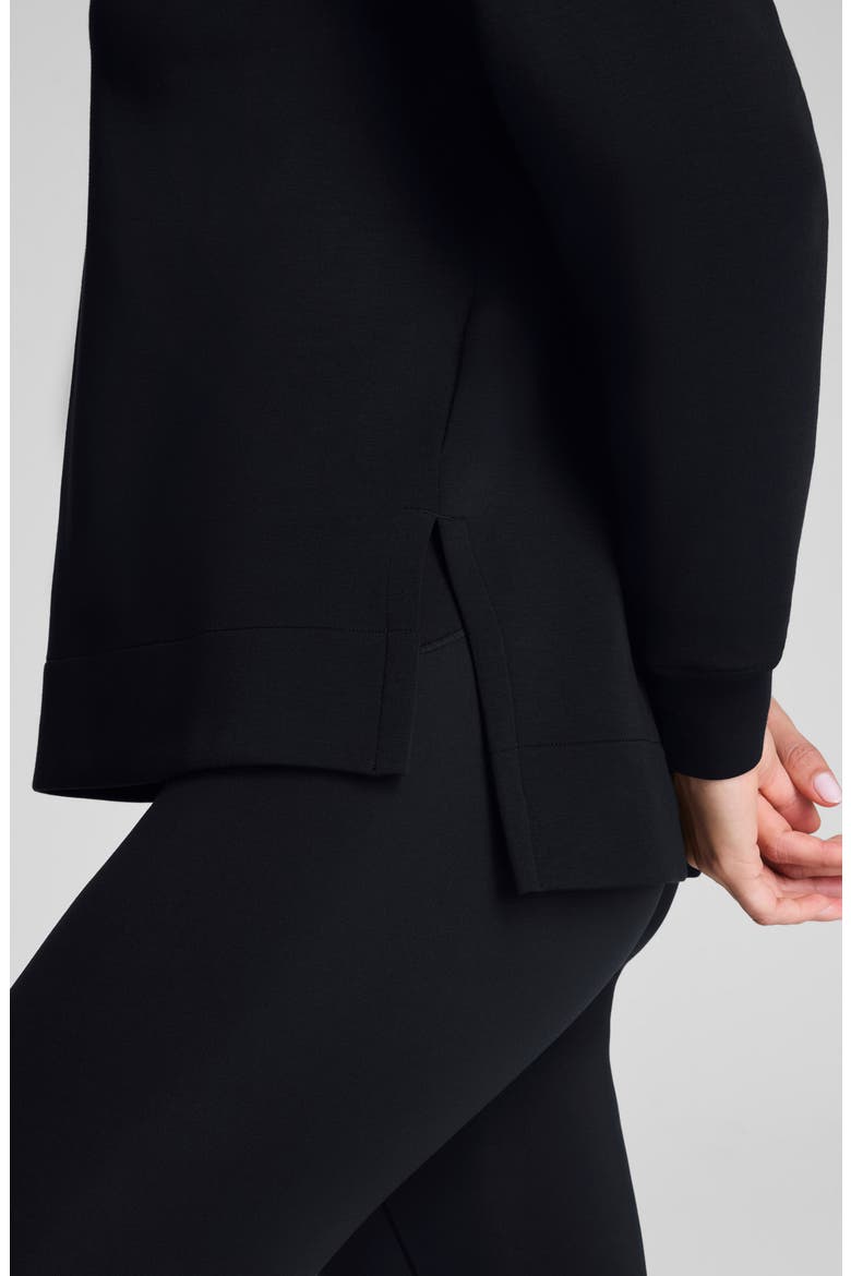AirEssentials Brushed V-Neck Tunic, Alternate, color, VERY BLACK