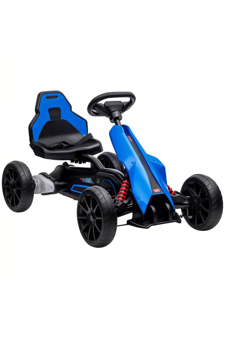 12V Kids Electric Go Kart, EVA Tires, 2 Speeds, Black, Main, color, Blue