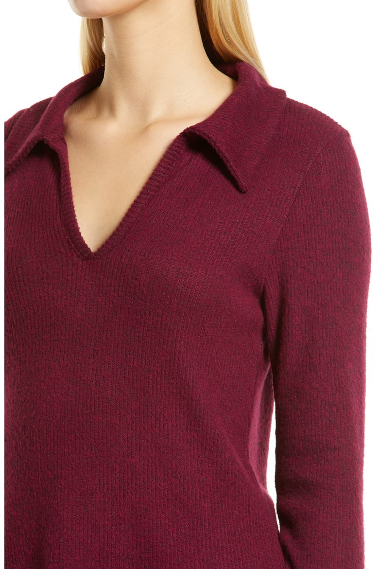 Spread Collar Knit Shirt, Alternate, color, BURGUNDY