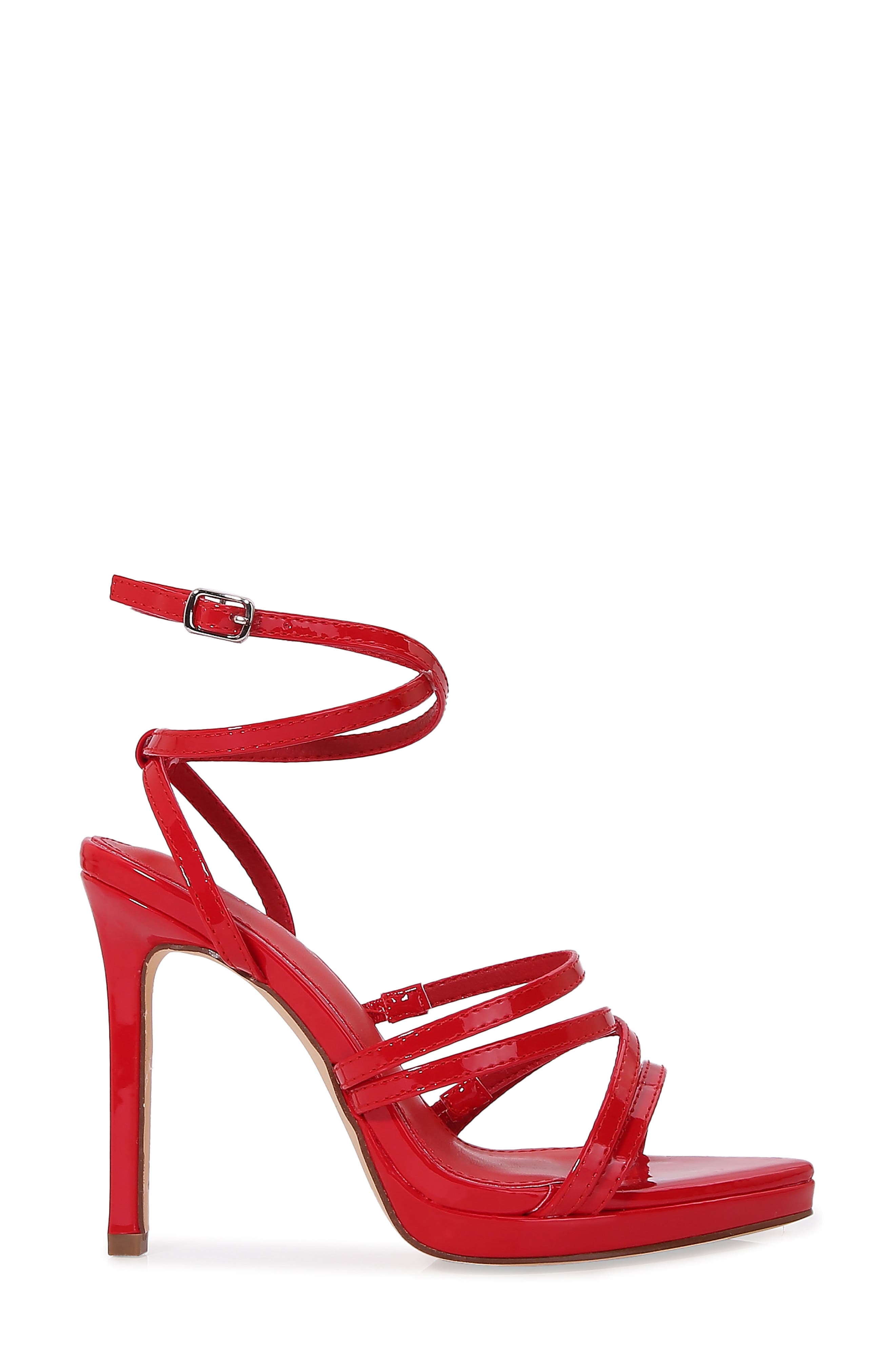 Herlinsa Ankle Strappy Stiletto Sandal, Alternate, color, RED