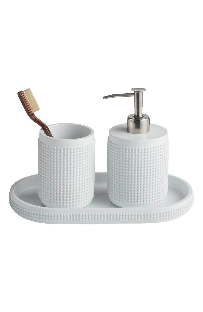 ROSELLI TRADING COMPANY 3-Piece Bathroom Accessories Set, Main, color, White