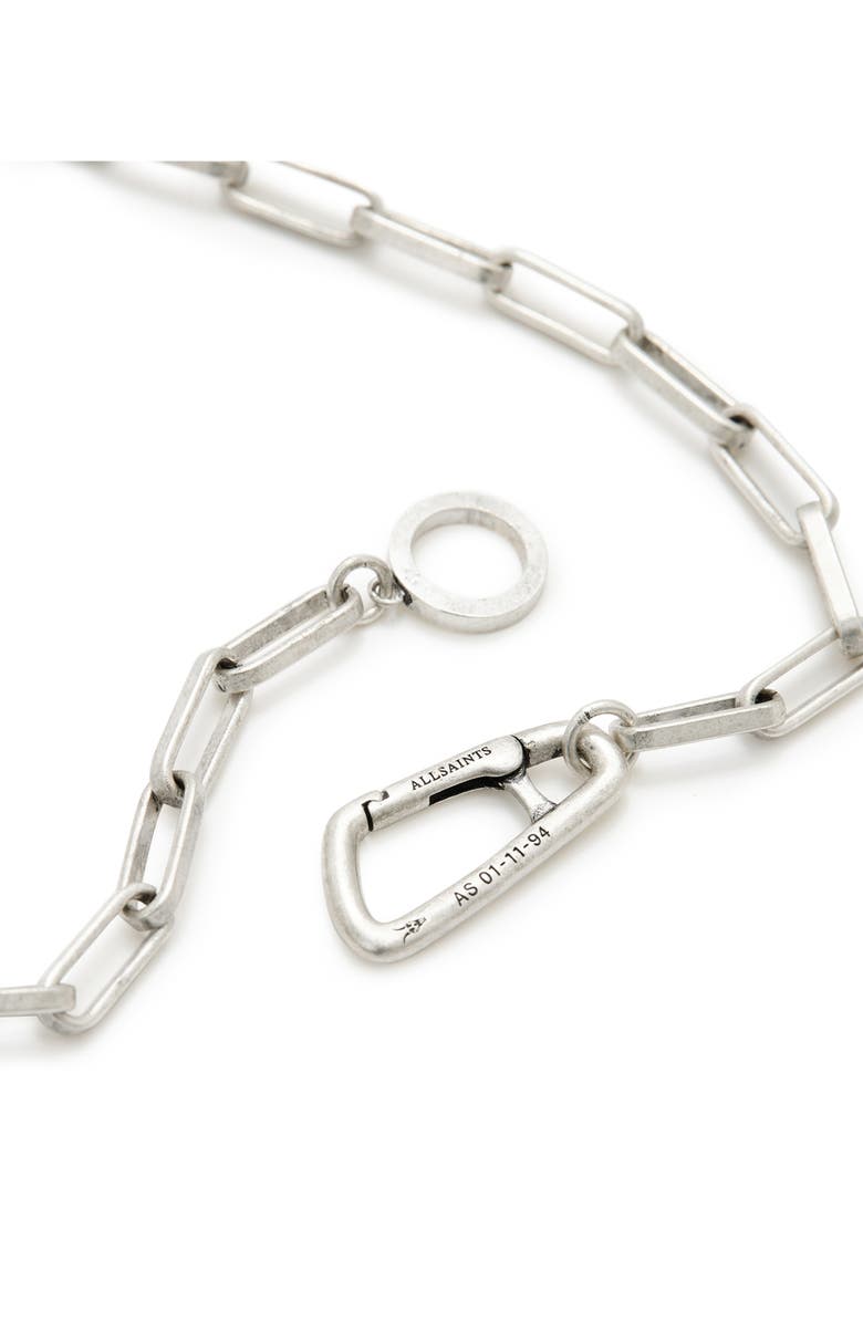 AllSaints Men's Hammered Chain Link Necklace, Alternate, color, Warm Silver