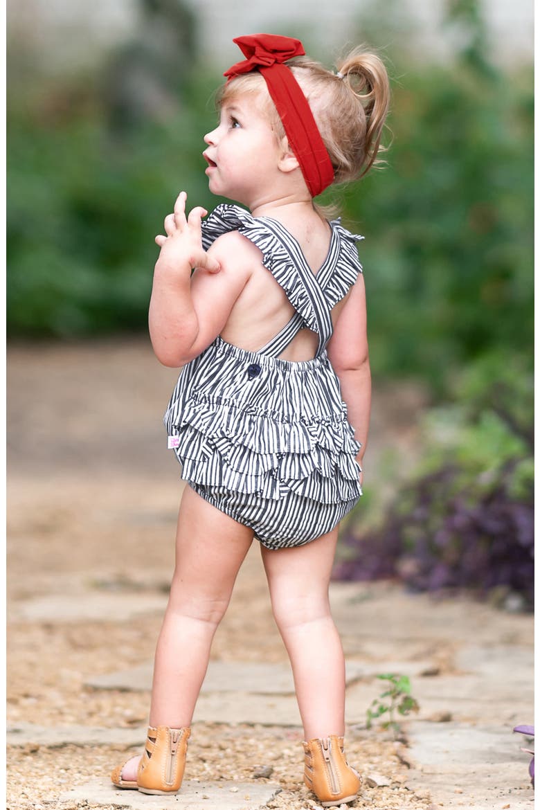 Stripe Bubble Romper, Alternate, color, BLUE