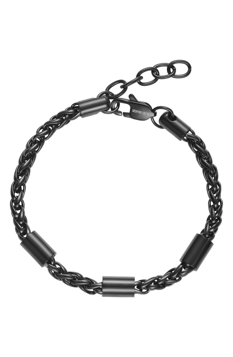 GEOFFREY BEENE Wheat Chain Bracelet, Alternate, color, Black