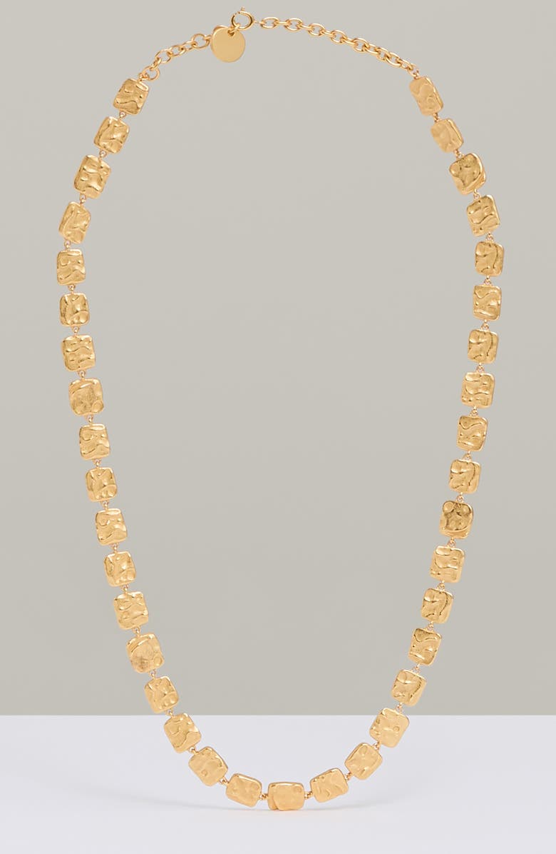Reiss Mila Molten Square Necklace, Alternate, color, Gold Tone