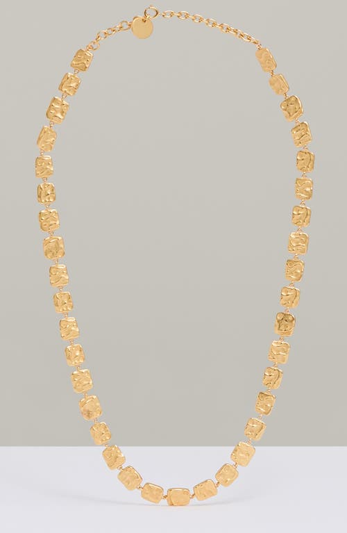 Reiss Mila Molten Square Necklace In Gold Tone